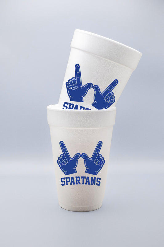 Spartans W Hands 16oz. Foam Party Cups (Set of 24)