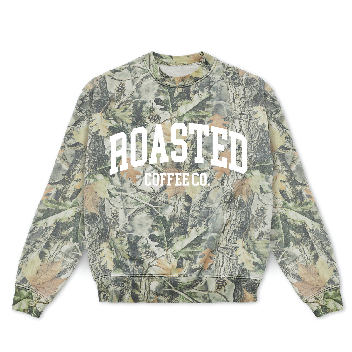 Custom Collegiate Arch Heavyweight Camo Crewneck