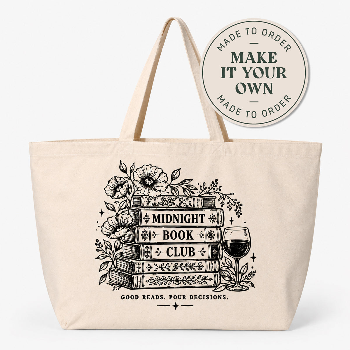 Custom Jumbo Canvas Tote — Set of 12