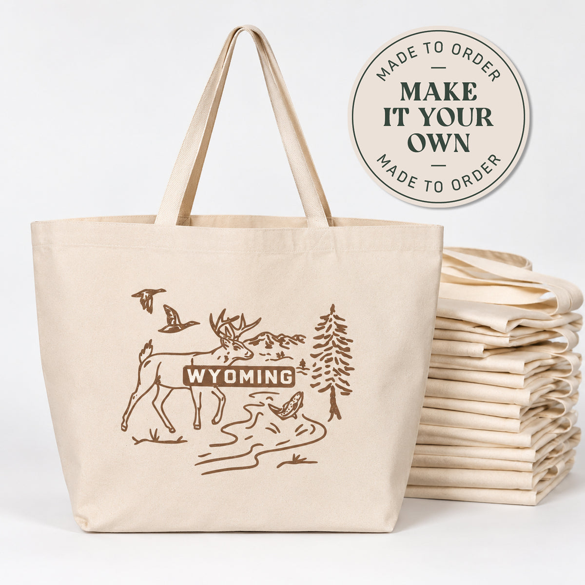 Custom Jumbo Canvas Tote — Set of 12