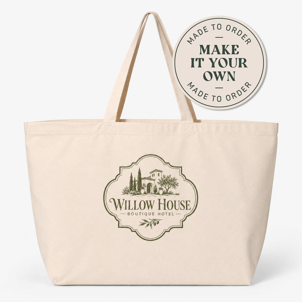 Custom Jumbo Canvas Tote — Set of 12